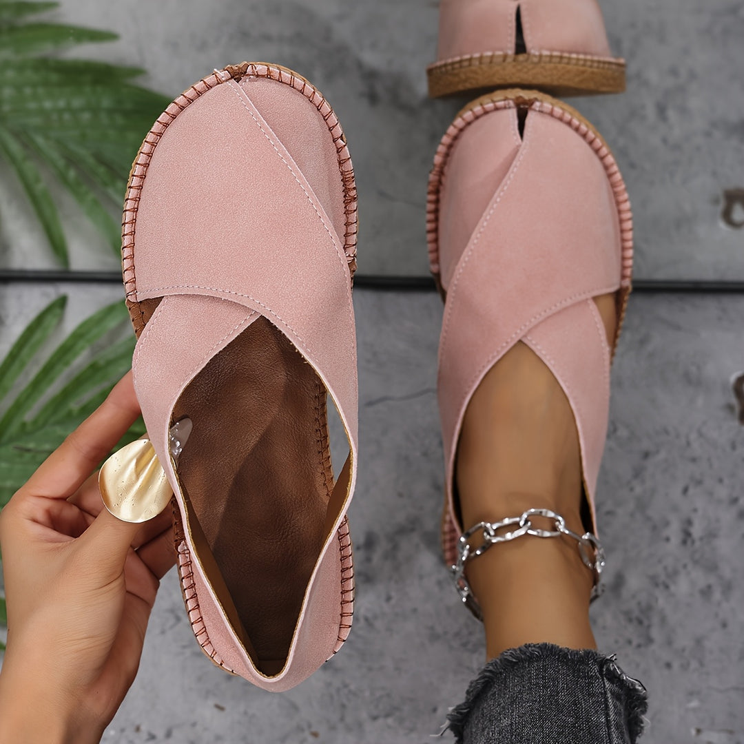 Women's Comfortable Closed-Toe Sandals – Lightweight Easy Slip-On Summer Shoes