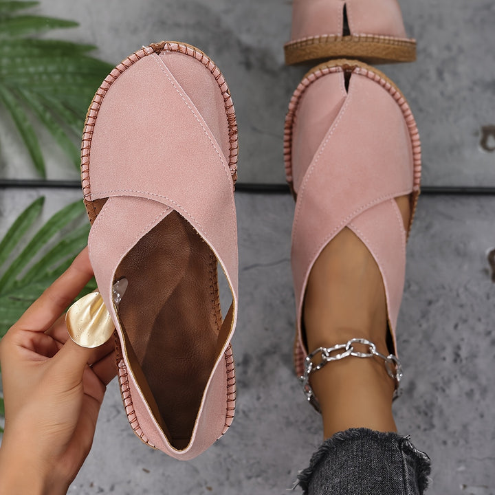 Women's Comfortable Closed-Toe Sandals – Lightweight Easy Slip-On Summer Shoes
