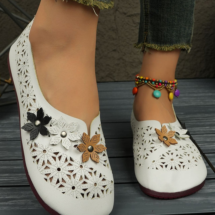 Women's Comfortable Floral Flats – Lightweight Breathable Vintage Shoes
