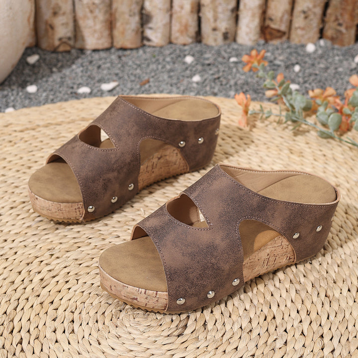 Vintage Comfort Wedge Sandals for Women – Lightweight Everyday Slides