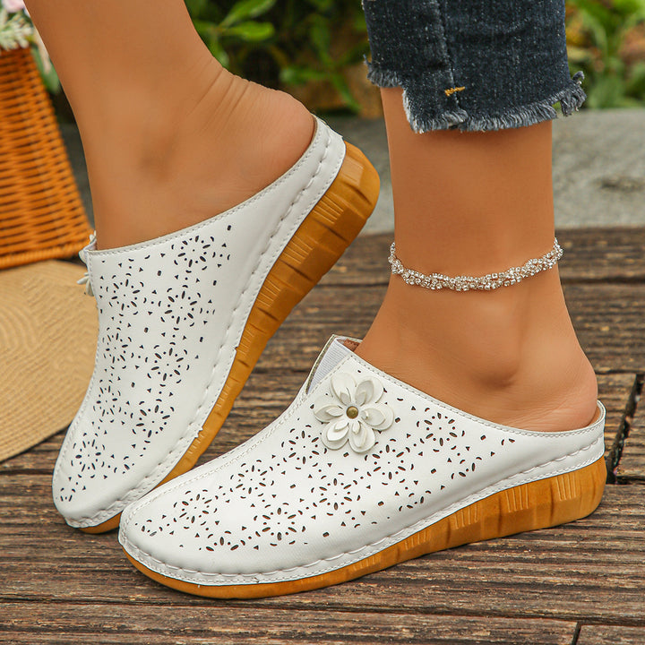 Women's Floral Comfort Sandals – Lightweight Cutout Summer Shoes