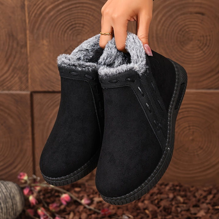 Women's Winter Comfort Shoes – Easy-On Casual Shoes with Zipper Closure