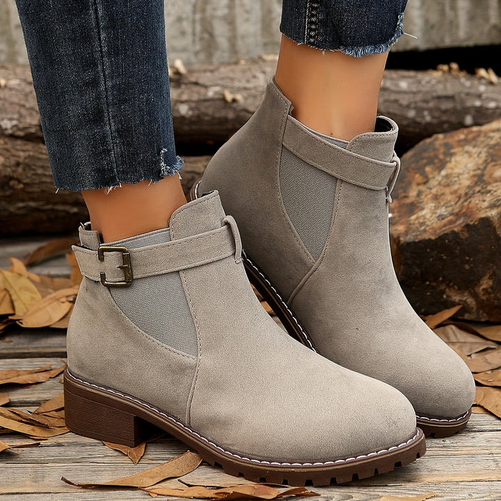 Women's Vintage Ankle Boots – Single-Buckle Strap Retro Comfort Boots