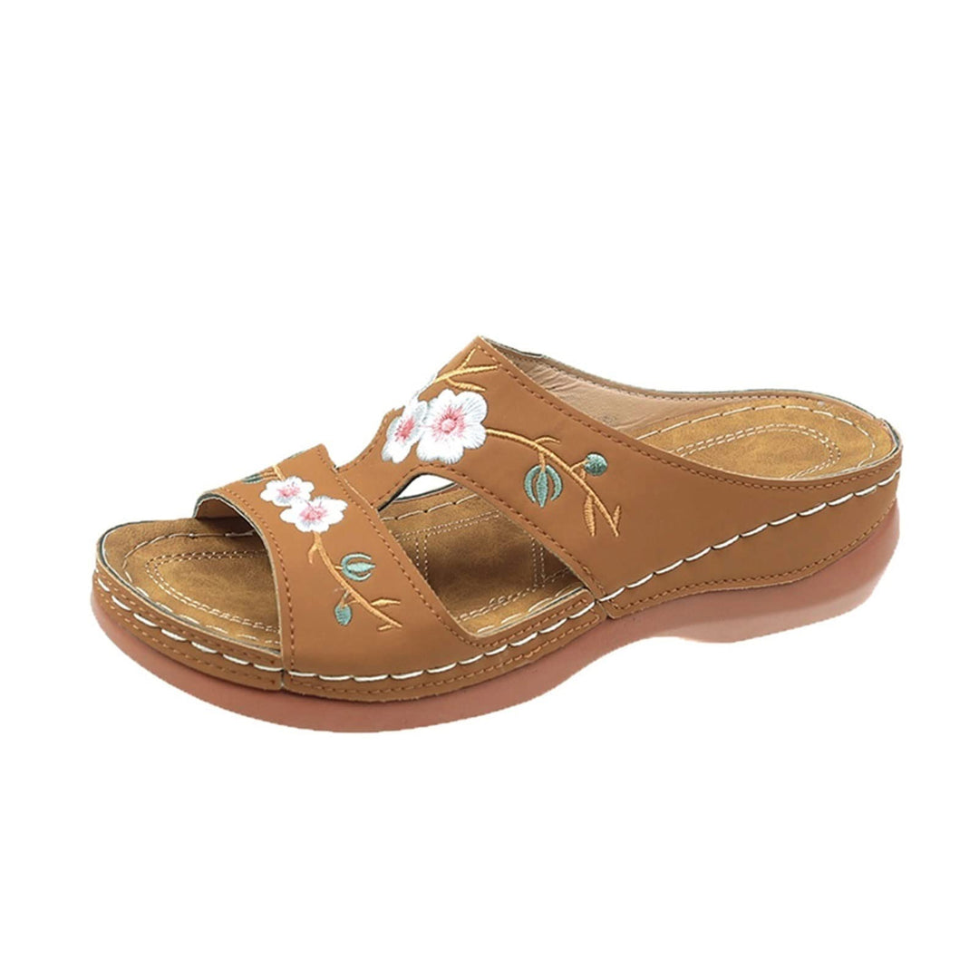 Women's Floral Embroidered Wedge Sandals