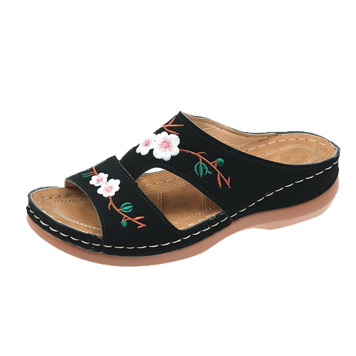 Women's Floral Embroidered Wedge Sandals