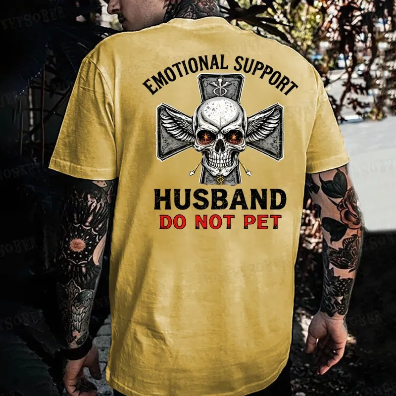 Emotional Support Husband Do Not Pet Monkey T-shirt