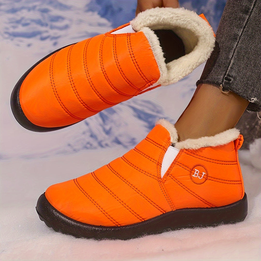 High Quality Women's Winter Boots - Slip-On Ankle Snow Boots with Fleece