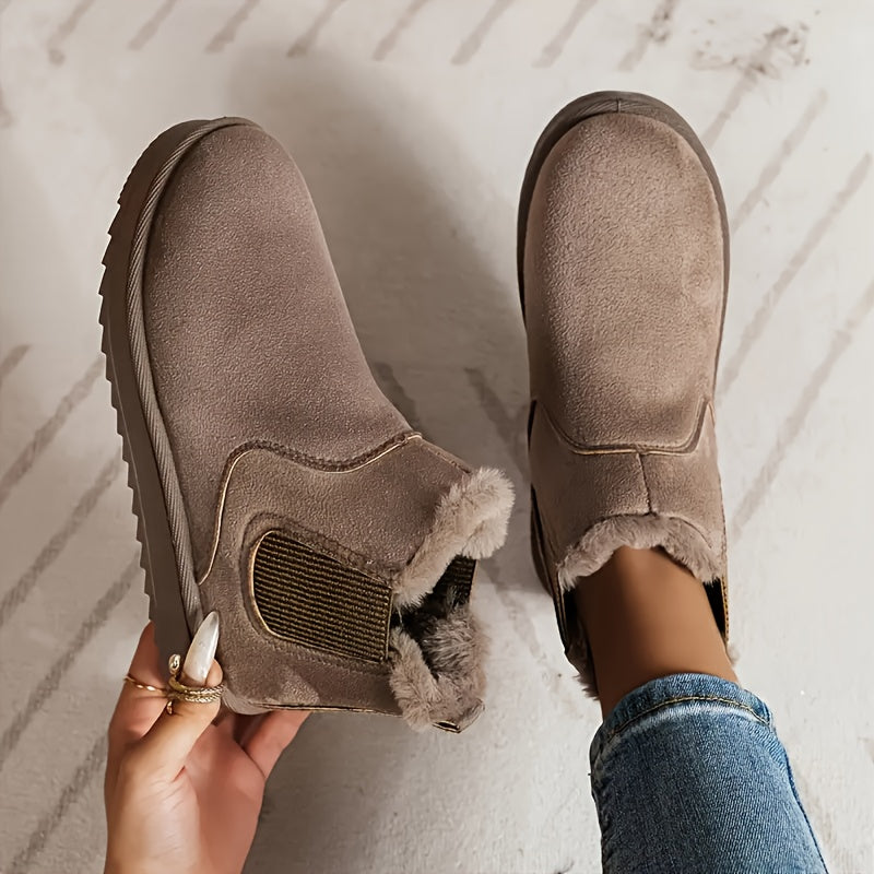 Women's Cozy Slip-On Winter Ankle Boots – Warm Lined, Non-Slip & Easy On/Off Comfort Shoes