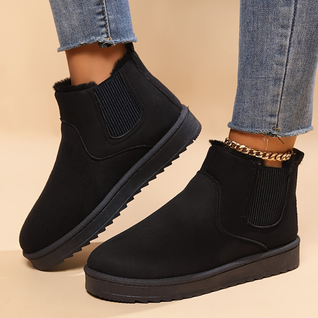 Women's Cozy Slip-On Winter Ankle Boots – Warm Lined, Non-Slip & Easy On/Off Comfort Shoes