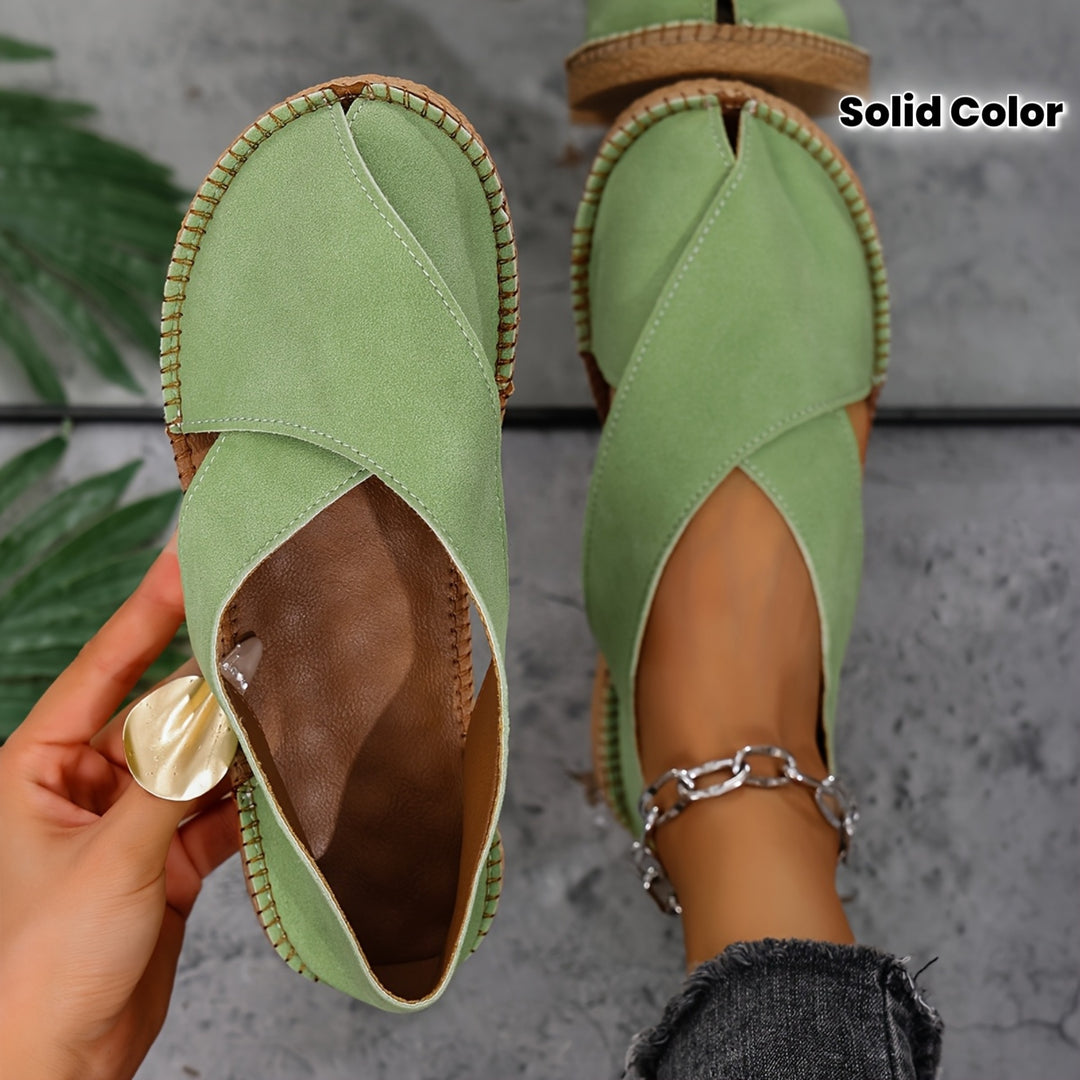 Women's Comfortable Closed-Toe Sandals – Lightweight Easy Slip-On Summer Shoes