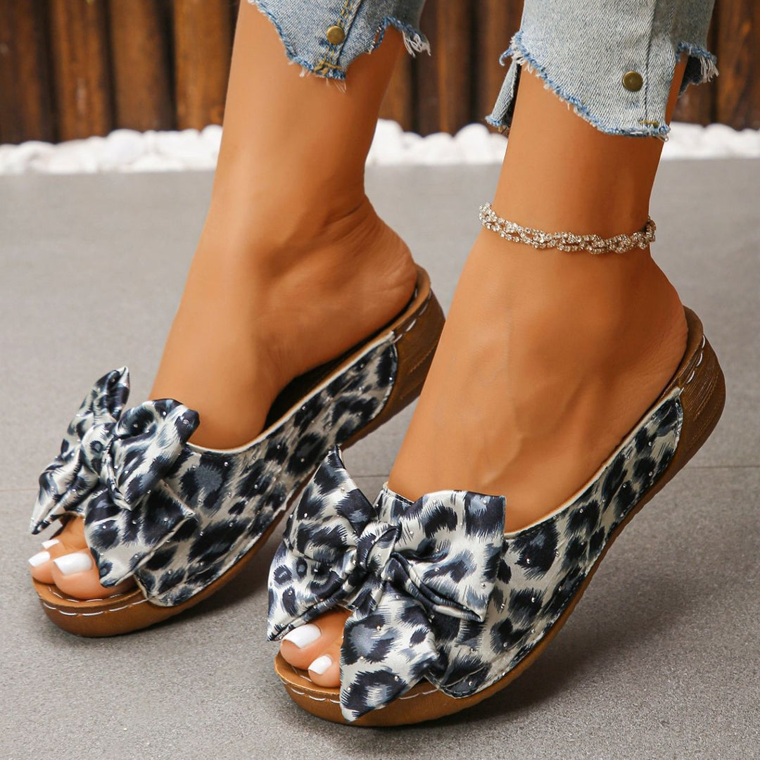Women's Polka Dot Bow Sandals – Comfortable Slip-On Summer Shoes
