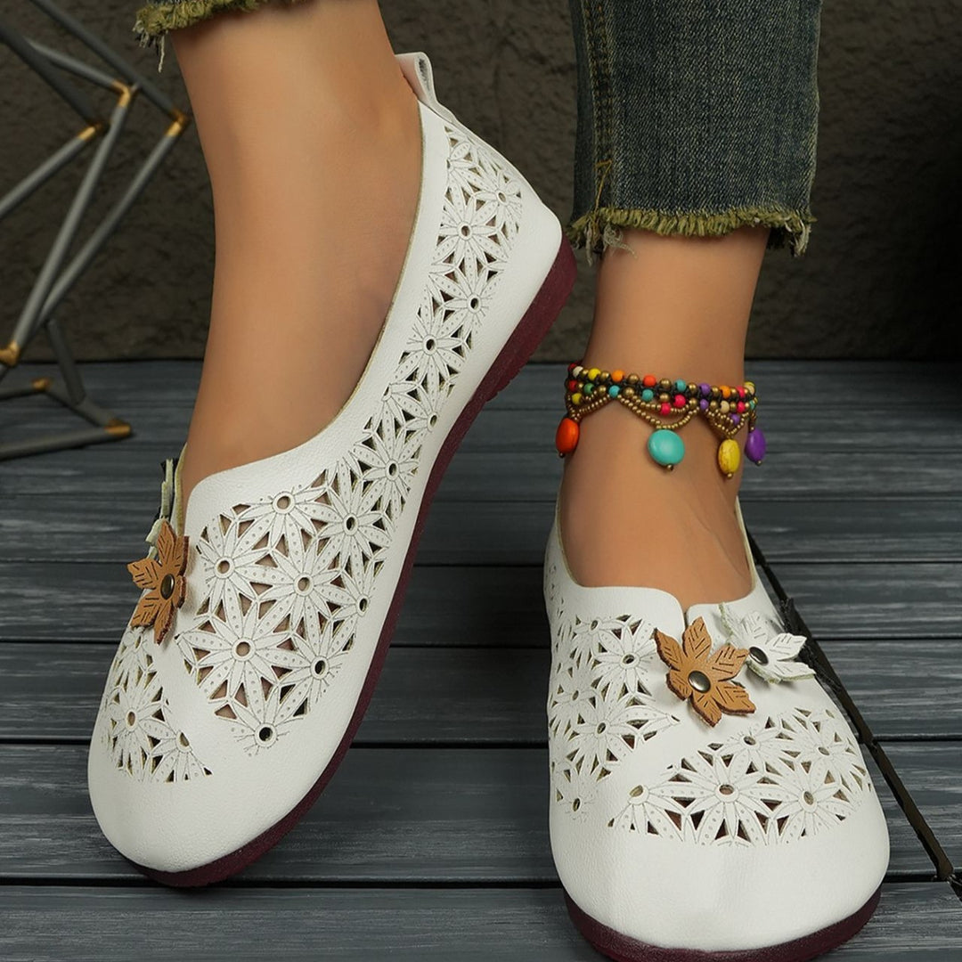 Women's Comfortable Floral Flats – Lightweight Breathable Vintage Shoes