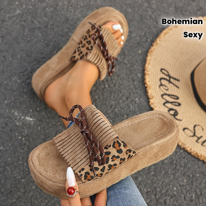 Tassel Bow Summer Sandals – Stylish Mid-Heel Comfort Sandals for Women
