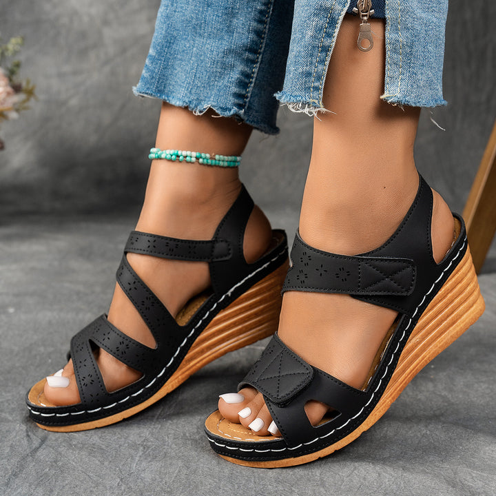 Women's Velcro Comfort Sandals –Comfortable Wedge Summer Shoes