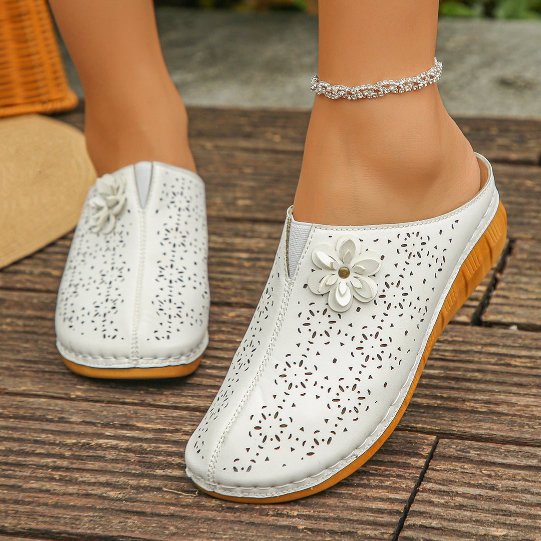 Women's Floral Comfort Sandals – Lightweight Cutout Summer Shoes