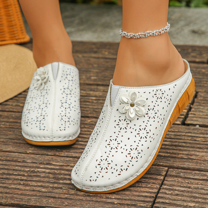 Women's Floral Comfort Sandals – Lightweight Cutout Summer Shoes