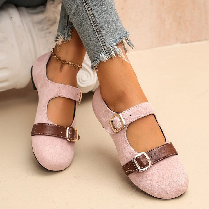 Women's Vintage Pink Mary Jane Comfort Flats