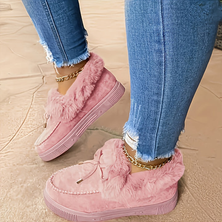 Women's Cozy Winter Ankle Boots – Warm Plush-Lined Slip-On Snow Boots