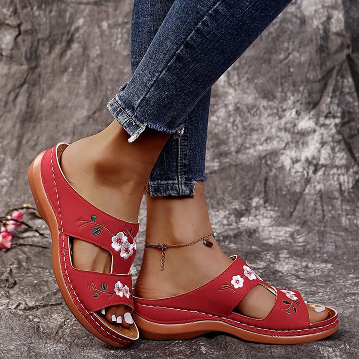Women's Floral Embroidered Wedge Sandals