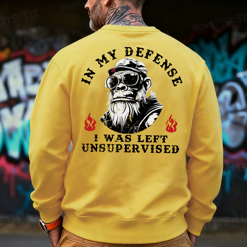In My Defense I Was Left Unsupervised Back Printing Sweatshirts