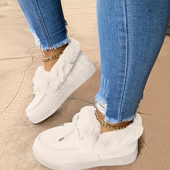 Women's Cozy Winter Ankle Boots – Warm Plush-Lined Slip-On Snow Boots
