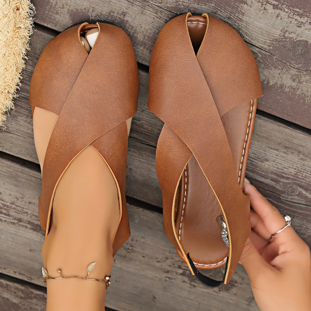 Women's Comfort Soft Cross-Strap Flats  Shoes