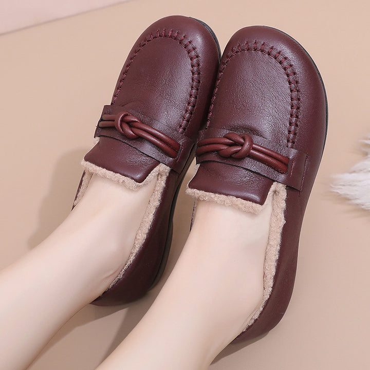Women's Winter Warm Slip-On Shoes – Cozy Fleece Lined, Non-Slip, Easy Comfort Loafers