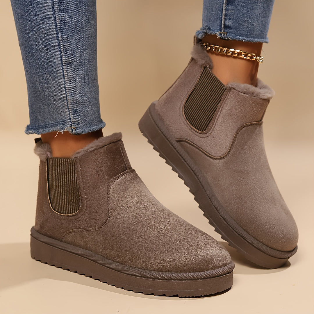 Women's Cozy Slip-On Winter Ankle Boots – Warm Lined, Non-Slip & Easy On/Off Comfort Shoes