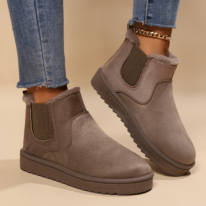 Women's Cozy Slip-On Winter Ankle Boots – Warm Lined, Non-Slip & Easy On/Off Comfort Shoes