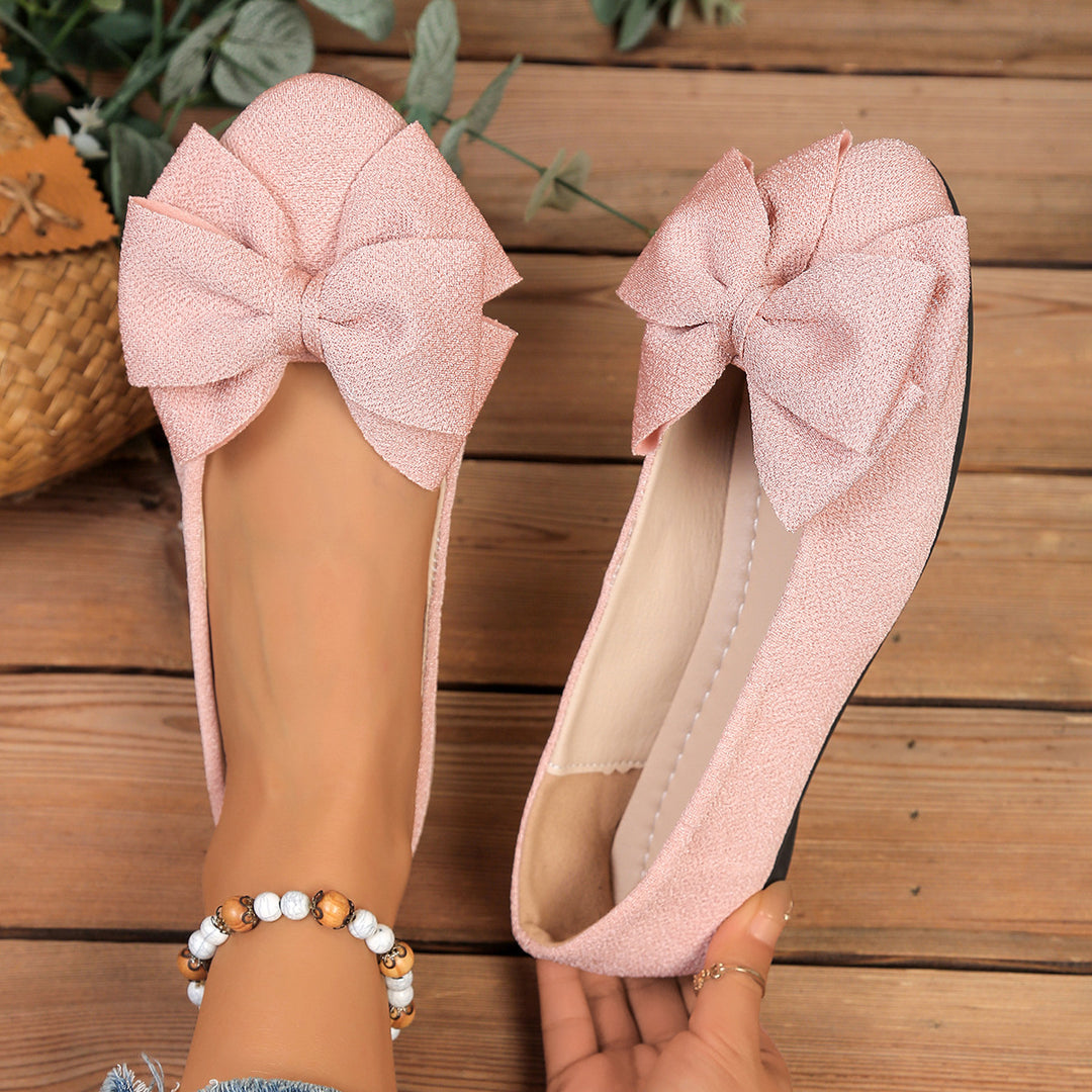 Women's Bow Comfort Flats – Soft Elegant Slip-On Shoes