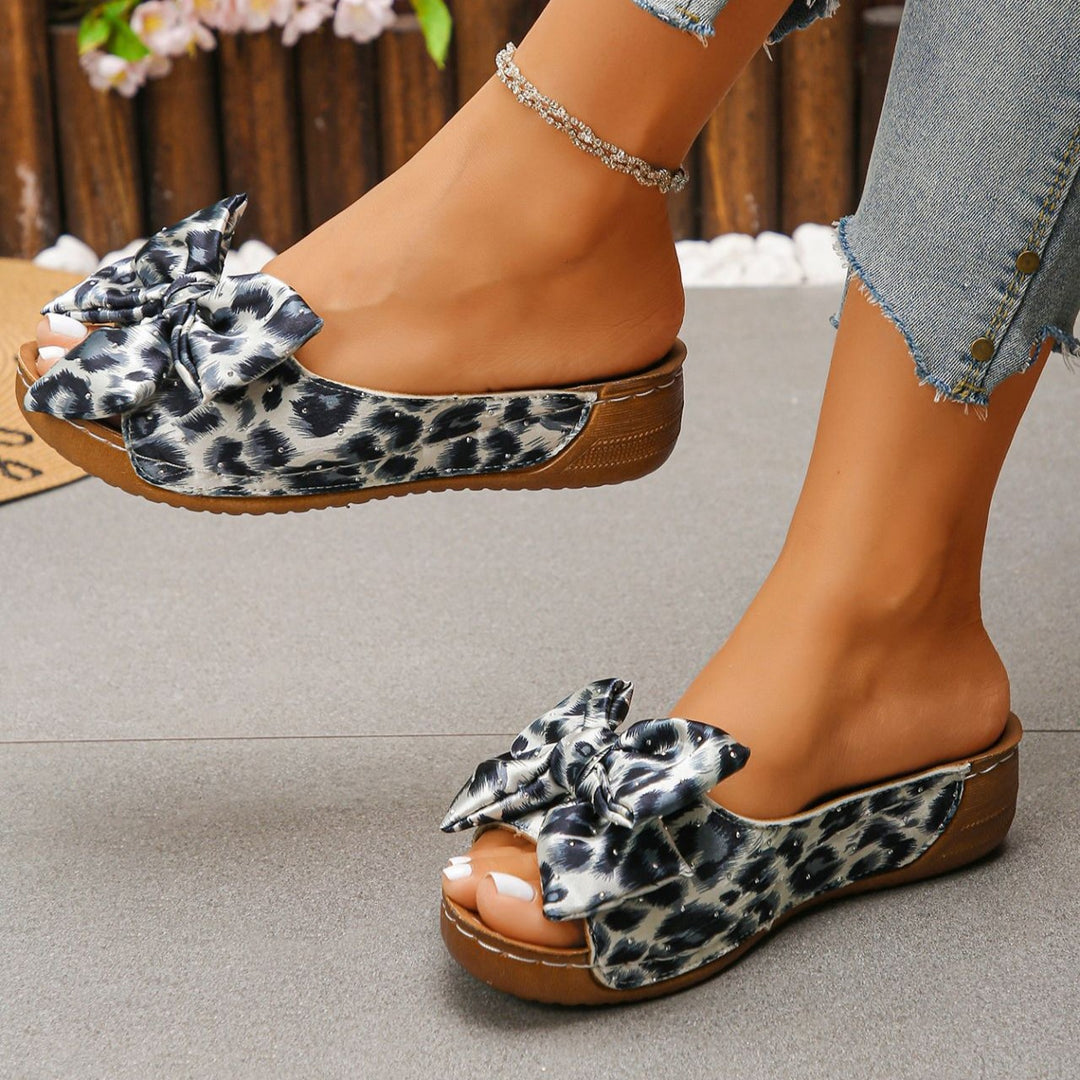 Women's Polka Dot Bow Sandals – Comfortable Slip-On Summer Shoes