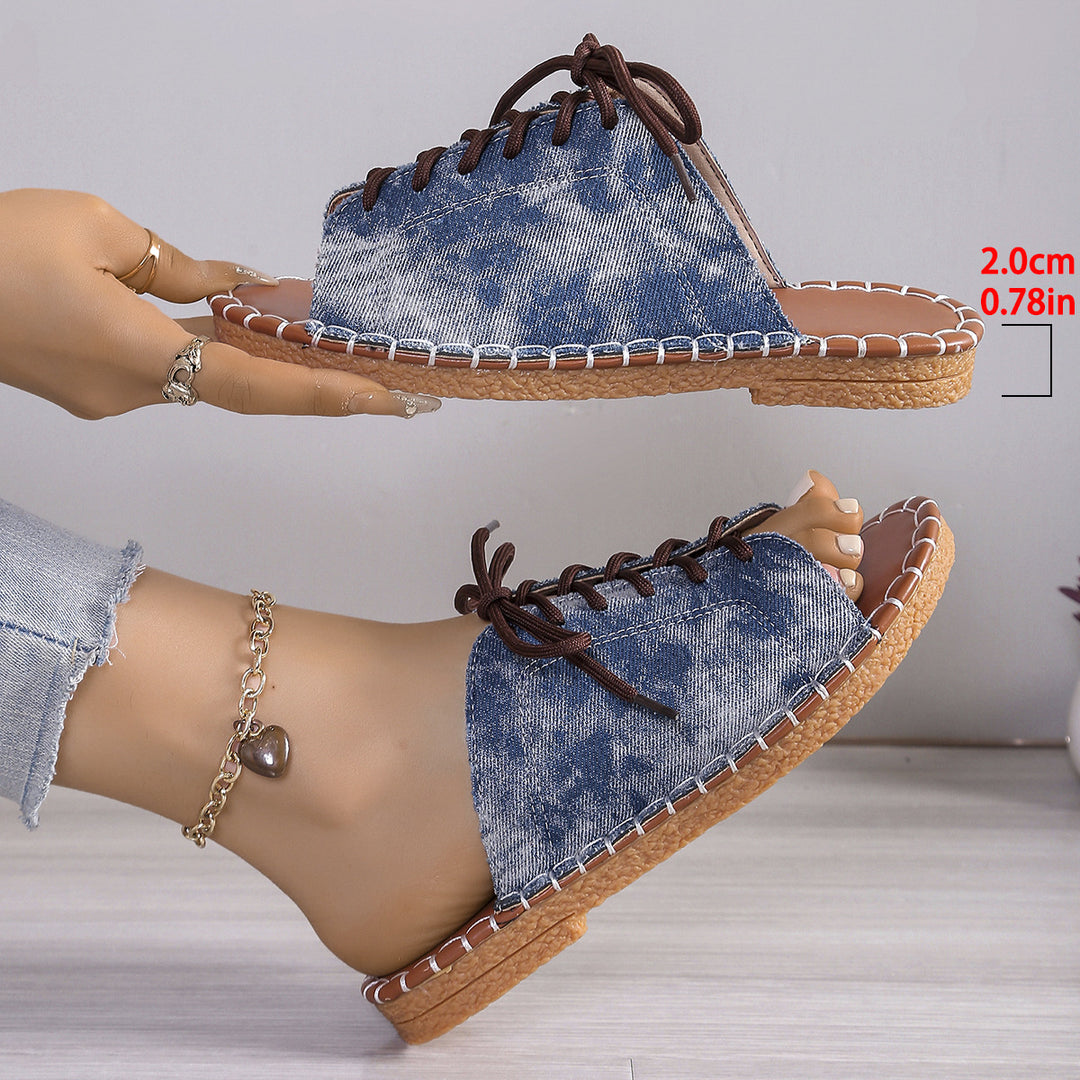 Boho Canvas Mule Sandals – Lightweight, Breathable & Easy to Slip On