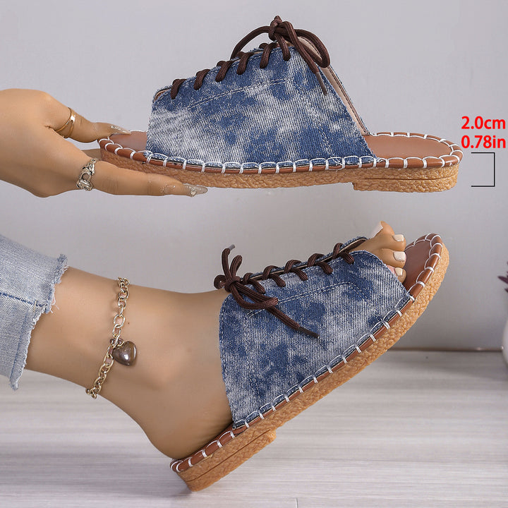 Boho Canvas Mule Sandals – Lightweight, Breathable & Easy to Slip On