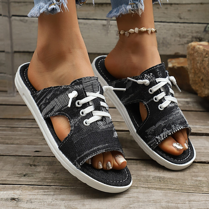 Comfort Denim Slip-On Sandals – Easy On, Easy Off, Comfortable All Day