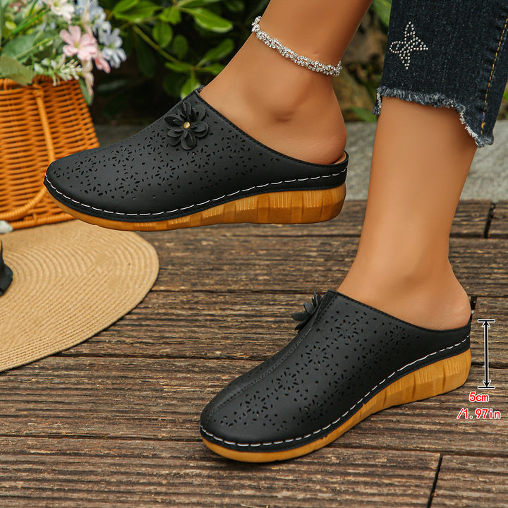 Women's Floral Comfort Sandals – Lightweight Cutout Summer Shoes