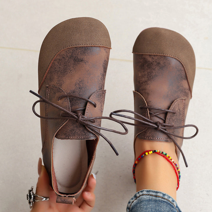 Women's Retro Lace-Up Flat Shoes