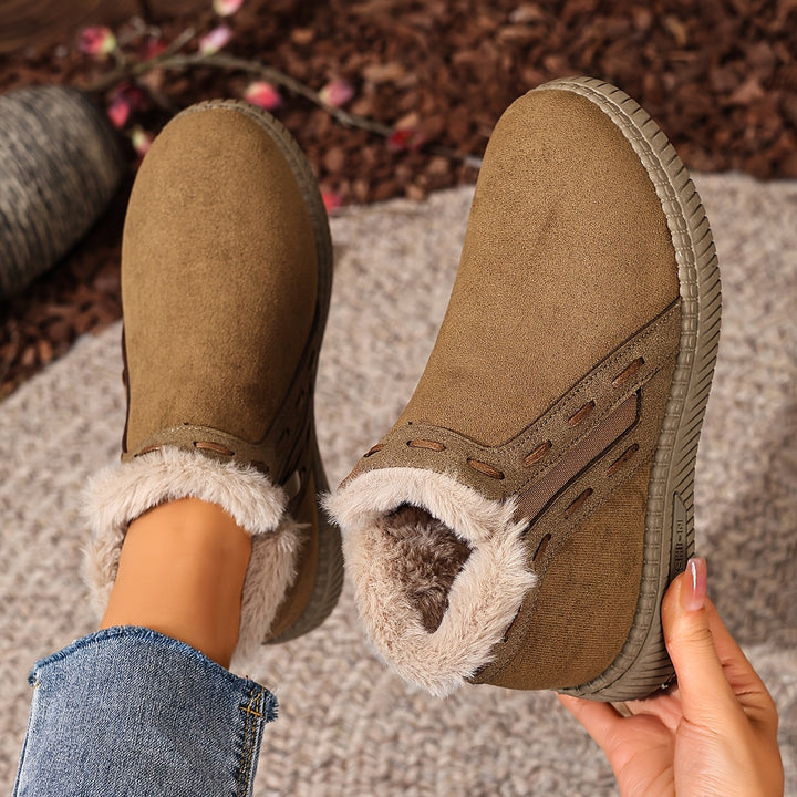Women's Winter Comfort Shoes – Easy-On Casual Shoes with Zipper Closure