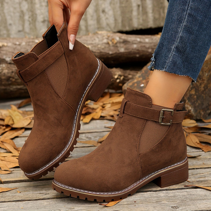Women's Vintage Ankle Boots – Single-Buckle Strap Retro Comfort Boots