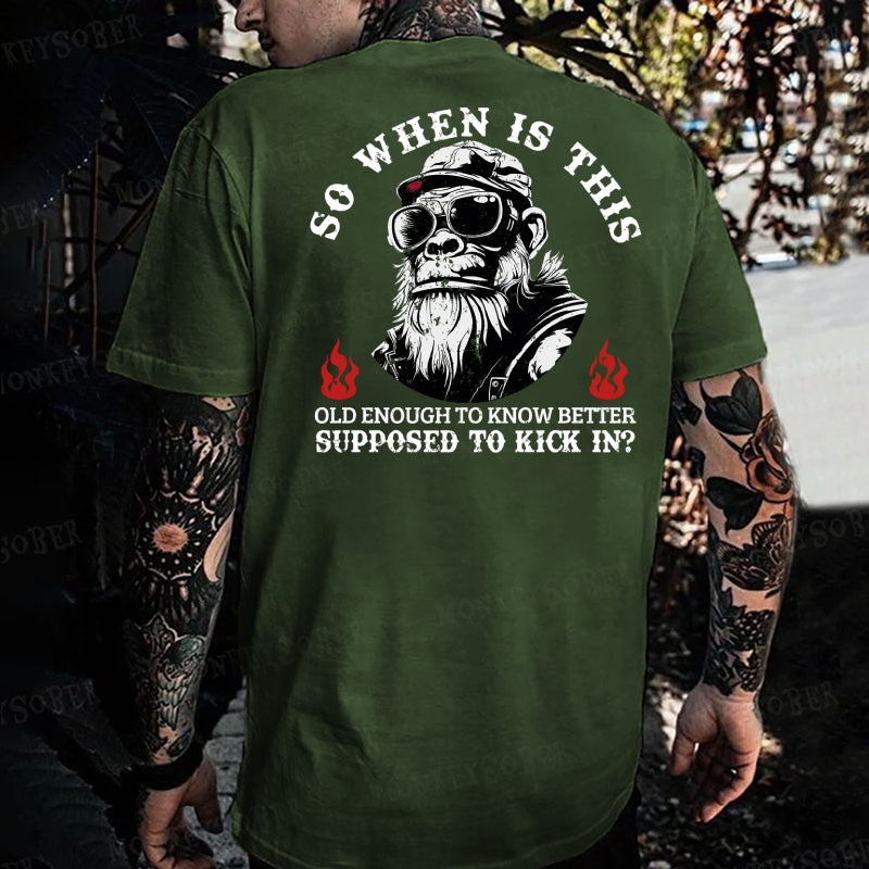 So When Is ThisOld Enough To Know BetterSupposed To Kick In? Monkey T-shirt