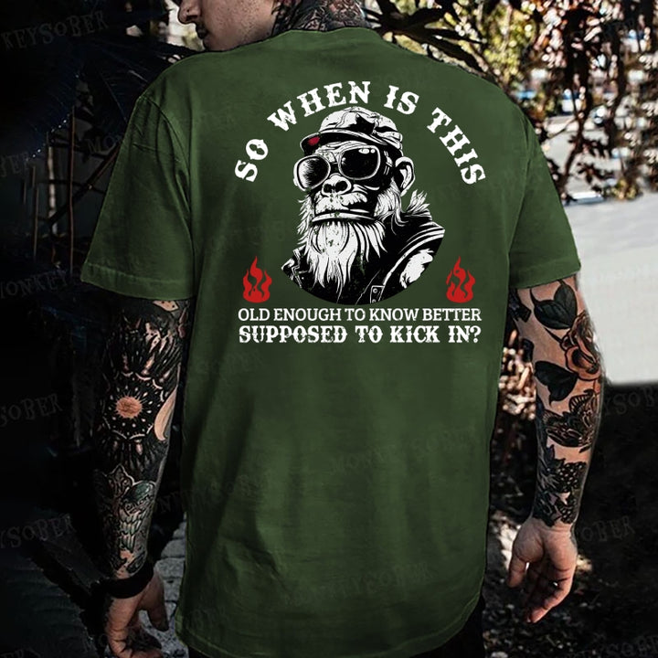 So When Is ThisOld Enough To Know BetterSupposed To Kick In? Monkey T-shirt