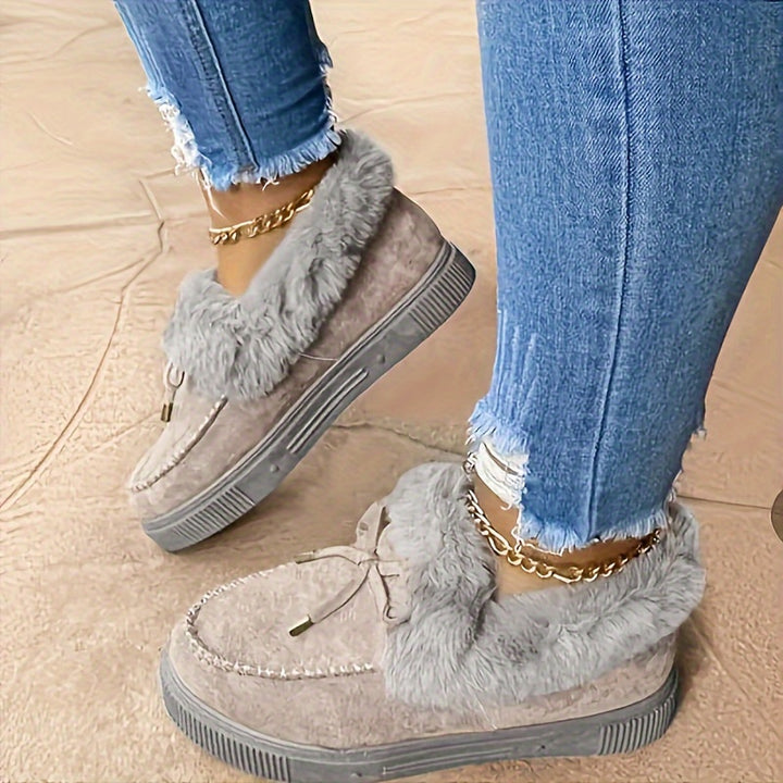 Women's Cozy Winter Ankle Boots – Warm Plush-Lined Slip-On Snow Boots