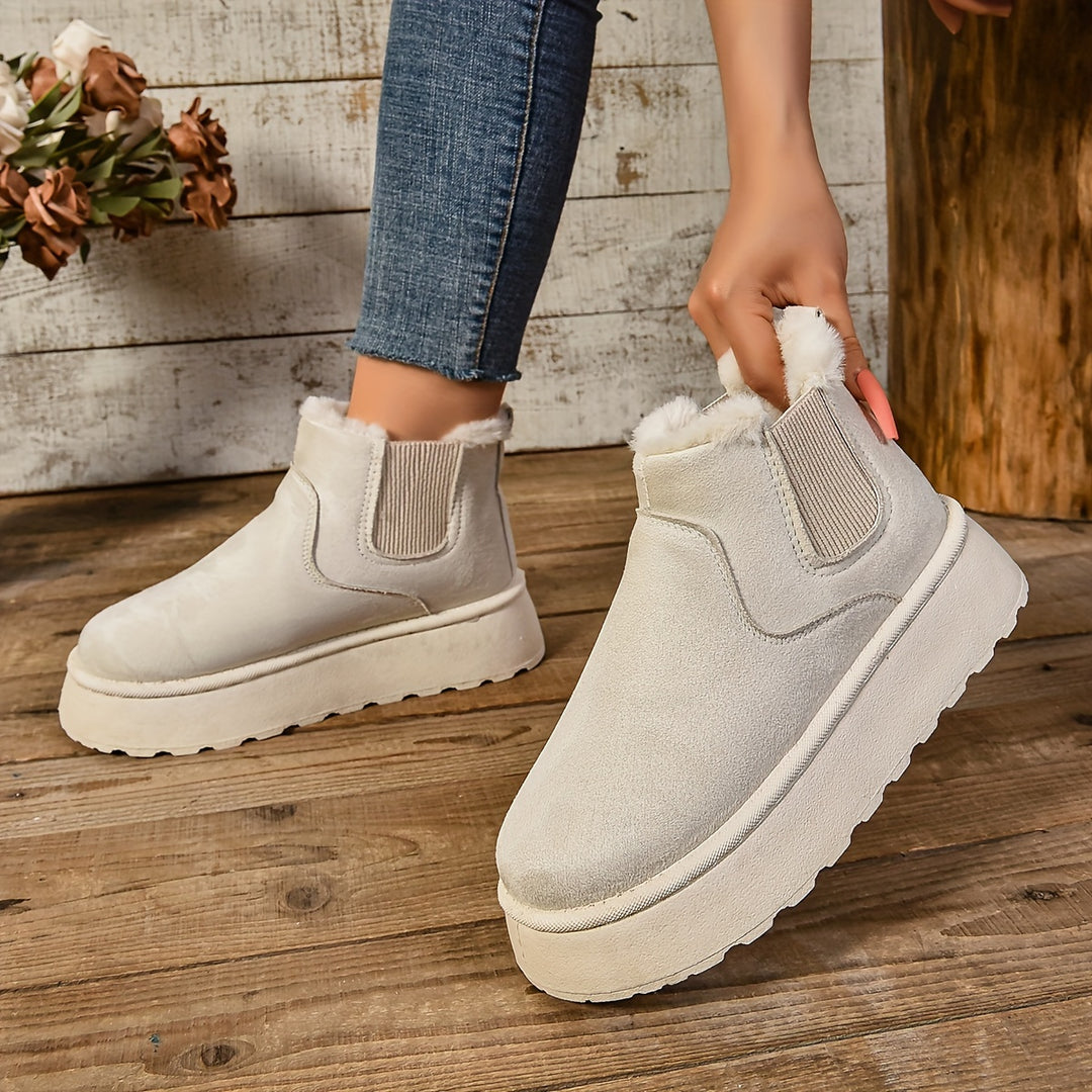 Women's Warm Slip-On Ankle Boots – Non-Slip Winter Comfort Footwear