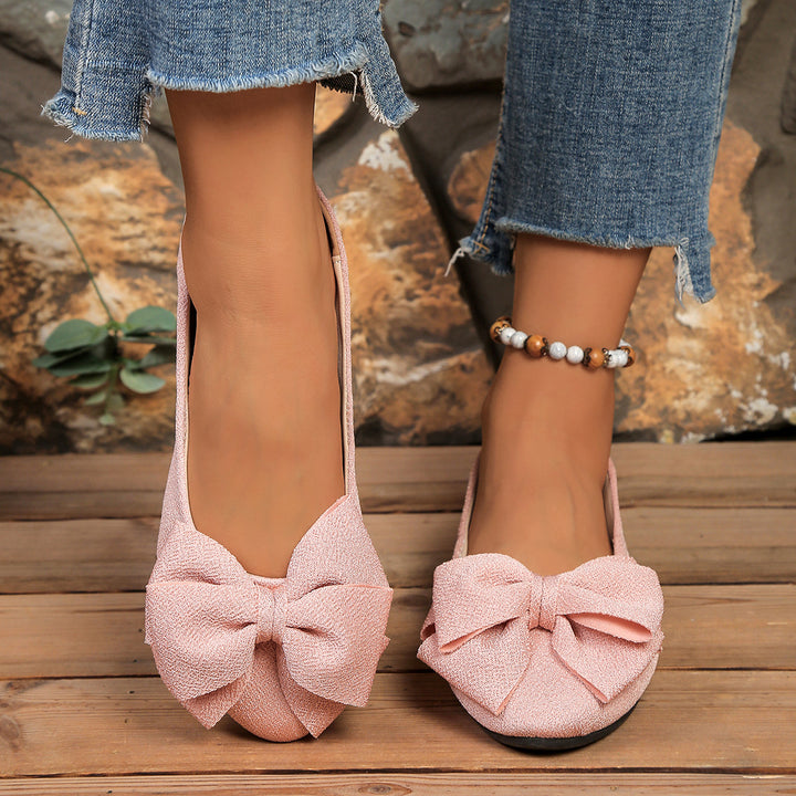 Women's Bow Comfort Flats – Soft Elegant Slip-On Shoes