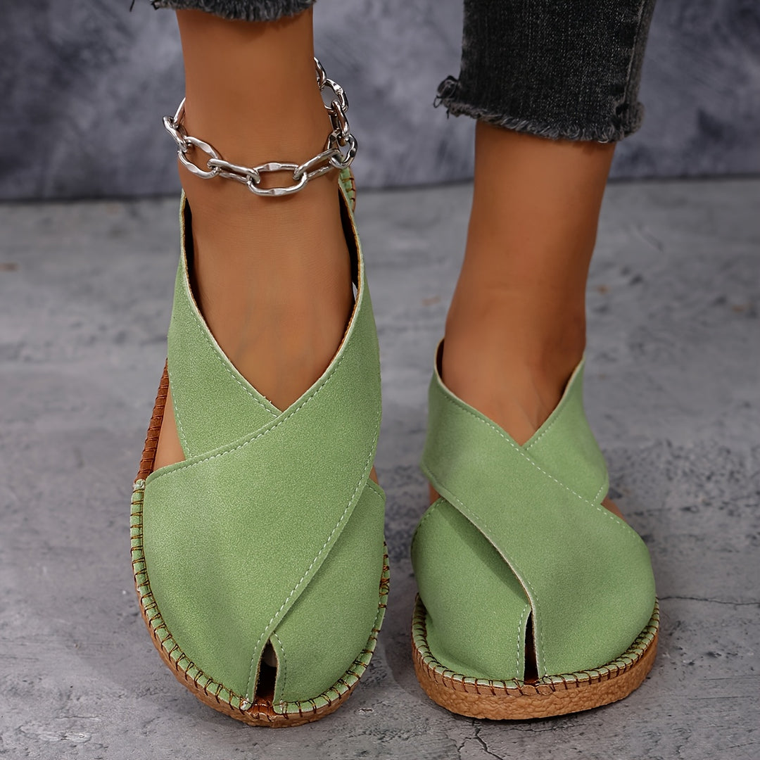 Women's Comfortable Closed-Toe Sandals – Lightweight Easy Slip-On Summer Shoes