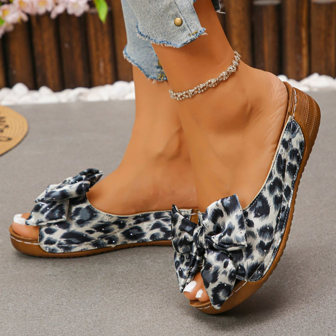 Women's Polka Dot Bow Sandals – Comfortable Slip-On Summer Shoes