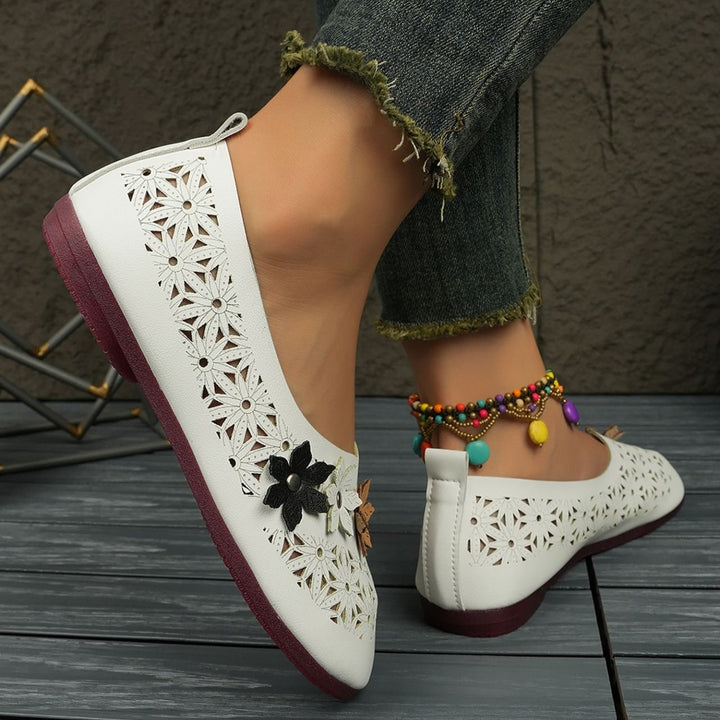 Women's Comfortable Floral Flats – Lightweight Breathable Vintage Shoes