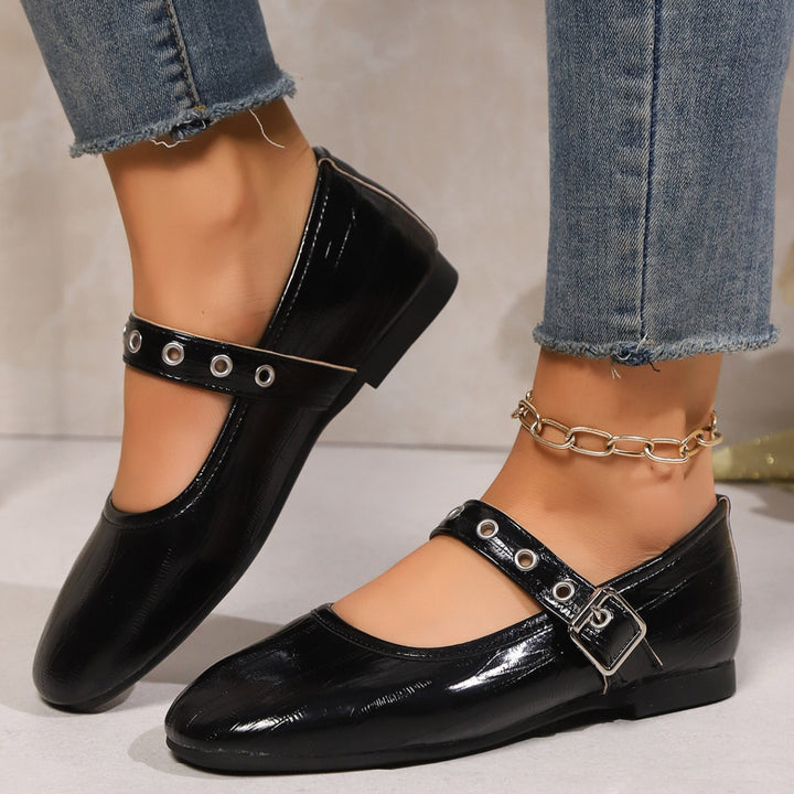 Women's Comfortable Mary Jane Flats – Soft Round Toe Strap Shoes