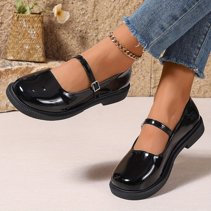 Women's Mary Jane Shoes – Comfortable Round Toe Strap Shoes