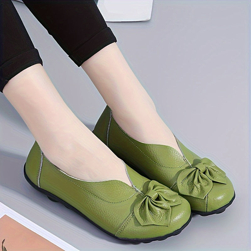 Women's Comfortable Bow Loafers – Lightweight Slip-On Casual Flats for Everyday Wear
