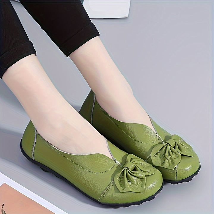 Women's Comfortable Bow Loafers – Lightweight Slip-On Casual Flats for Everyday Wear
